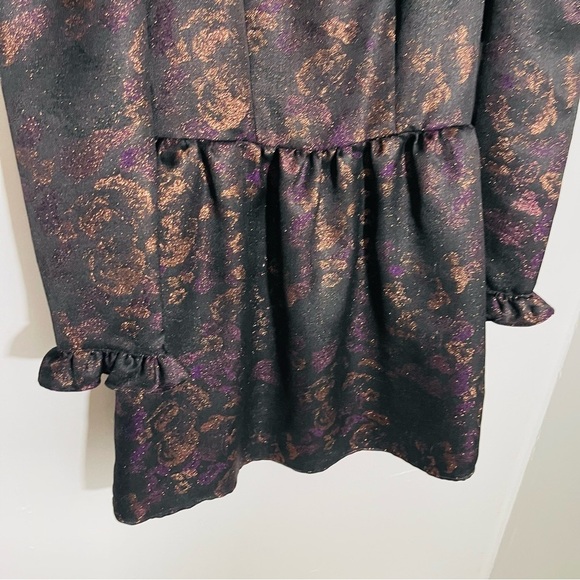 Batsheva Square Neck Mini Prairie Dress Enchantress Jacquard Flowers Whimsigoth - Picture 11 of 13